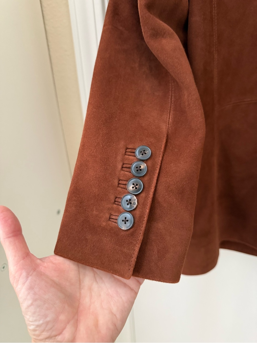 Madewell The Kline Suede Blazer Jacket in Soft Mahogany, Size 2 - Picture 8 of 9